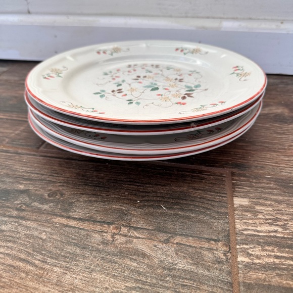 Strawberry Field Stoneware Dinner Plate by Design Concepts set of 4 Vintage - Picture 2 of 4